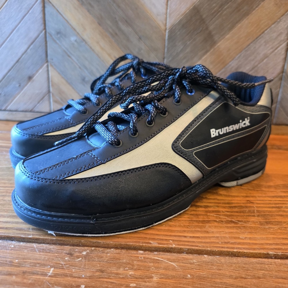 Brunswick Shoes Men Size 8.5 Black Gray Blue Bowling Flexside Technology Stealth